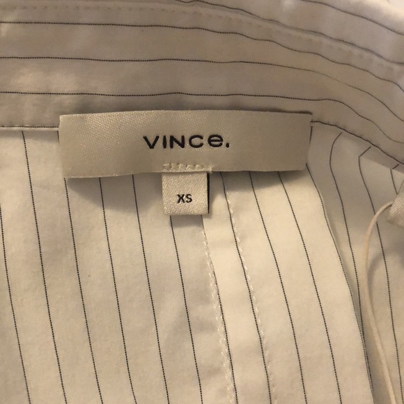 Vince thin stripe woven button down white blouse, XS - Picture 4 of 6